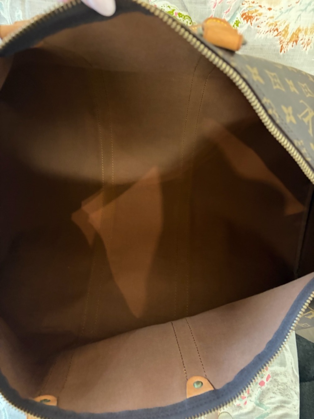 Louis Vuitton Monogram Canvas Keepall 55 Duffel Bag with Vachetta Trim - Picture 9 of 11